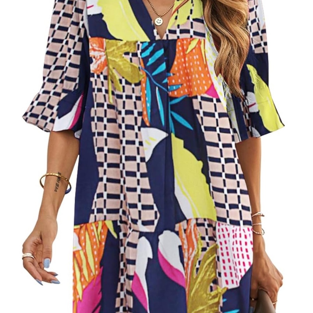 Colorful Patterned Dress - Picture 5 of 8